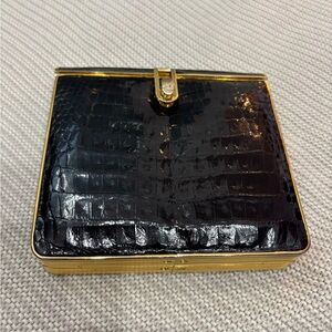 Vintage Black Genuine Crocodile Clutch